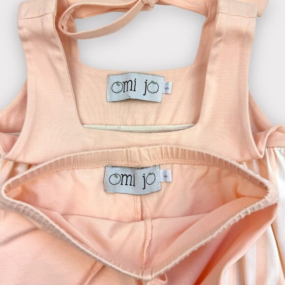 Sz 5 Omi Jo Peaches and Cream Stripe Aunt Heart tunic and sz 6 OJ peach blooms - Picture 5 of 6